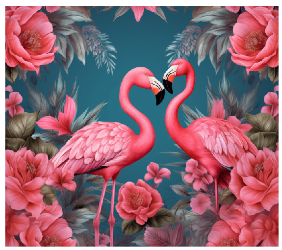 3D Flamingo Full Color Skinny Tumbler Wrap