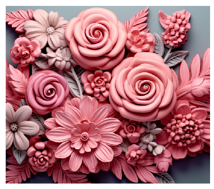 3D Hot Pink Flowers Full Color Skinny Tumbler Wrap