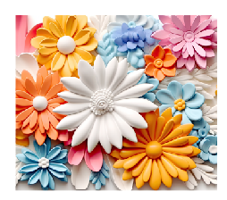 3D Multi Color Flowers Full Color Skinny Tumbler Wrap