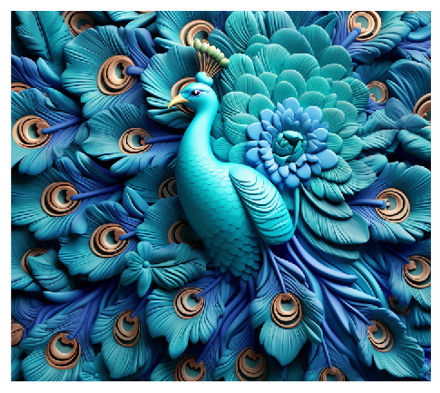 3D Peacock Full Color Skinny Tumbler Wrap