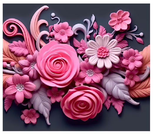 3D Pink & Lavender Bouquet Full Color Skinny Tumbler Wrap