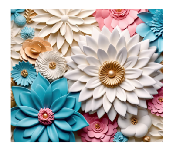 3D Pastel Flowers Full Color Skinny Tumbler Wrap