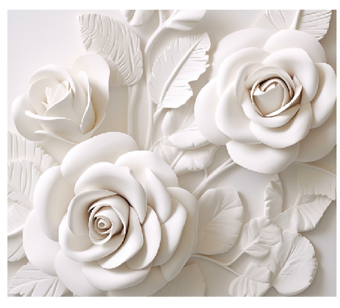 3D White Roses Full Color Skinny Tumbler Wrap