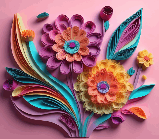 3D Paper Flowers Full Color Skinny Tumbler Wrap