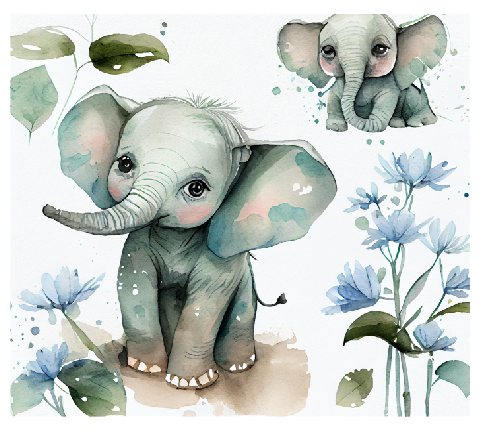 Baby Elephant Full Color Wrap