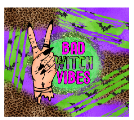 Bad Witch Vibes Full Color Skinny Tumbler Wrap