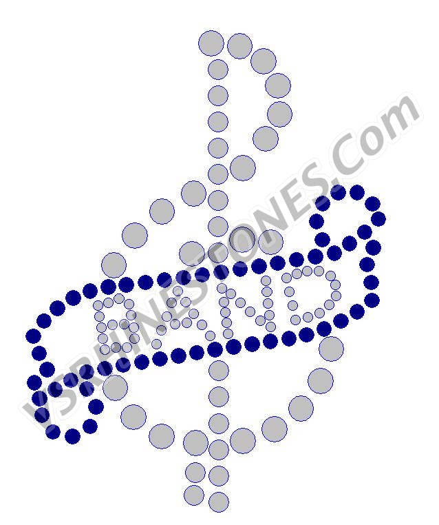 Band Note Rhinestone Transfer - Select Color