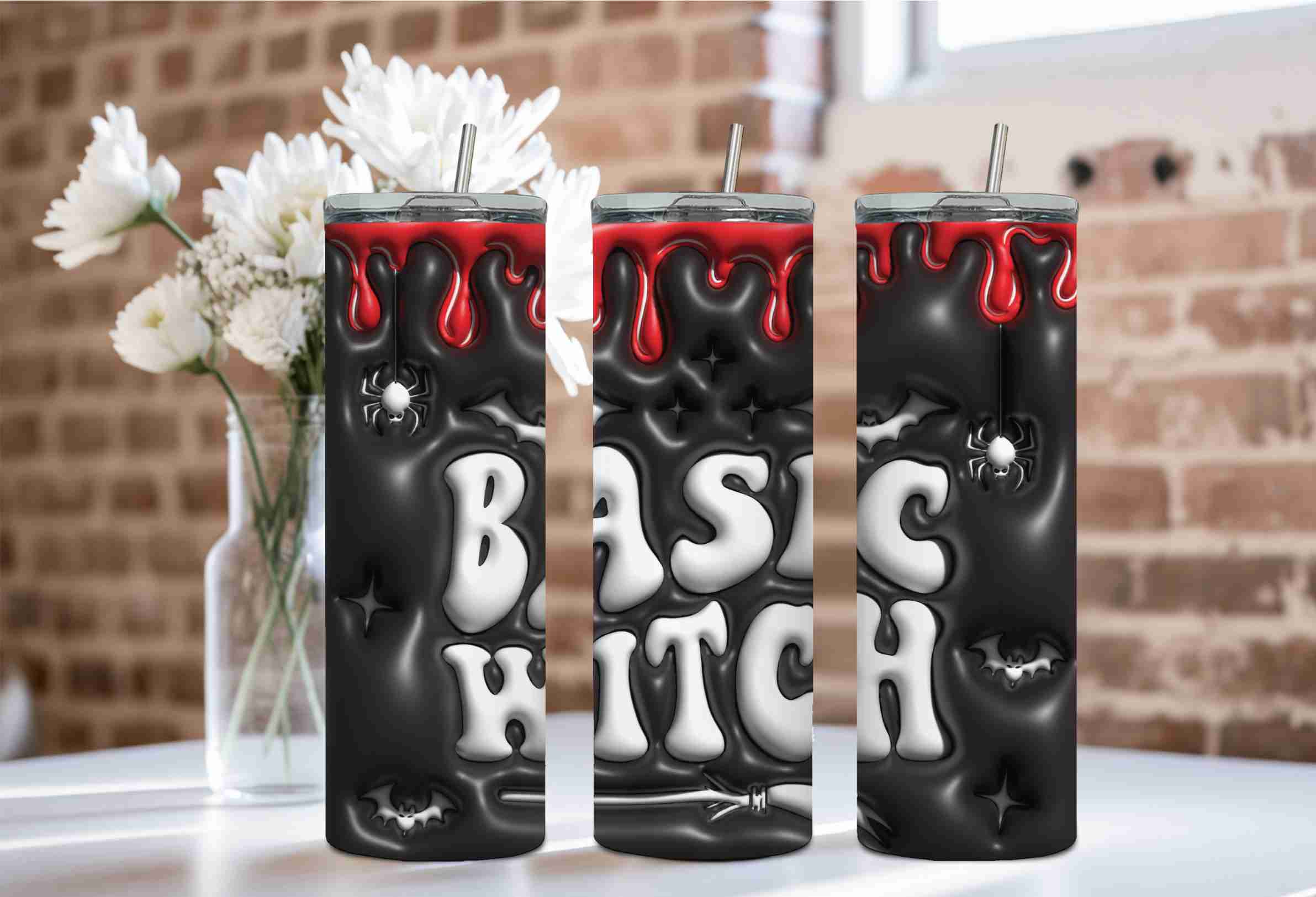 Basic Witch Drips Full Color Skinny Tumbler Wrap