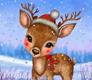 Christmas Deer Full Color Skinny Tumbler Wrap