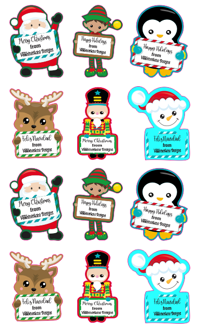 Personalized Christmas Stickers 24 ct