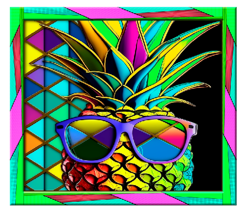 Pineapple Stained Glass Holographic Skinny Tumbler Wrap