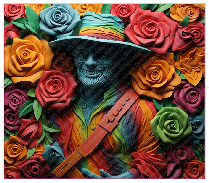 3D Creeper Roses HOLOGRAPHIC Skinny Tumbler Wrap