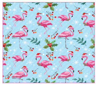 Flamingo Christmas Full Color Skinny Tumbler Wrap 30oz