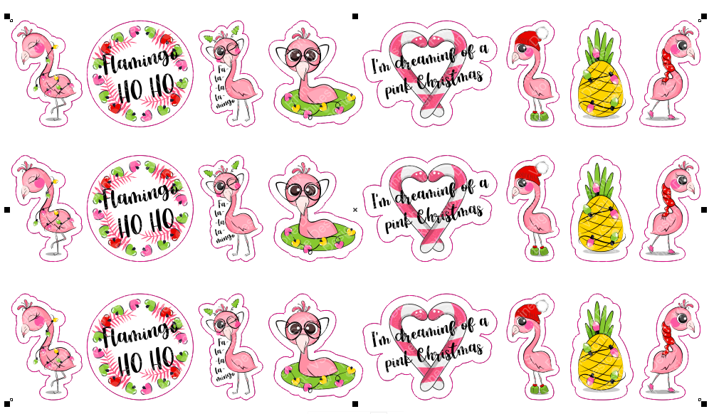 HO HO Flamingo Packaging Sticker Pack 24 PC