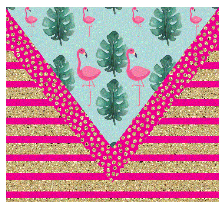 Flamingo Vsplit Full Color Skinny Tumbler Wrap