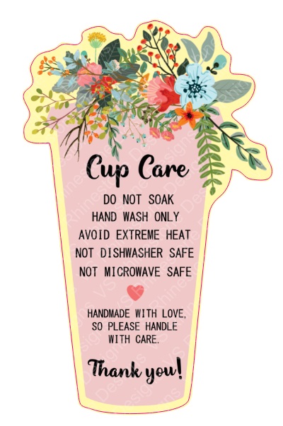 Floral Tumbler Care Sticker