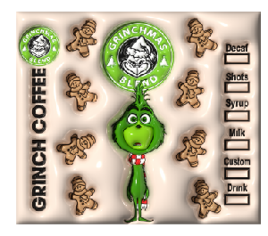 Grouch Gingerbread Coffee Puff Full Color Skinny Tumbler Wrap