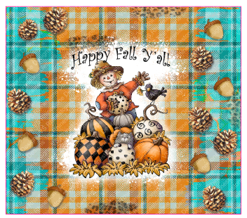 Happy Fall Scarecrow Full Color Skinny Tumbler Wrap 20oz