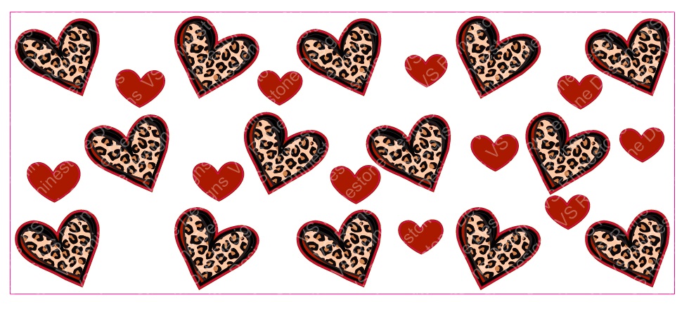 Leopard Hearts 16oz Libbey