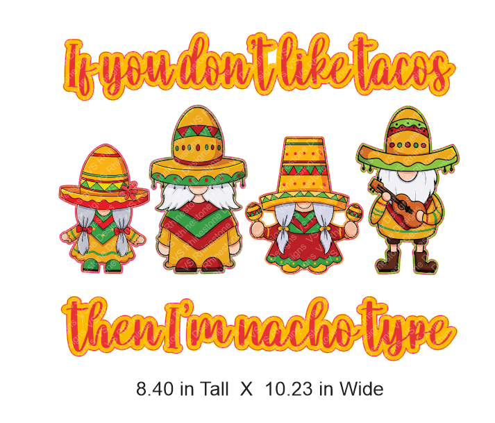 Mexican Gnomes HTV Color Vinyl Transfers