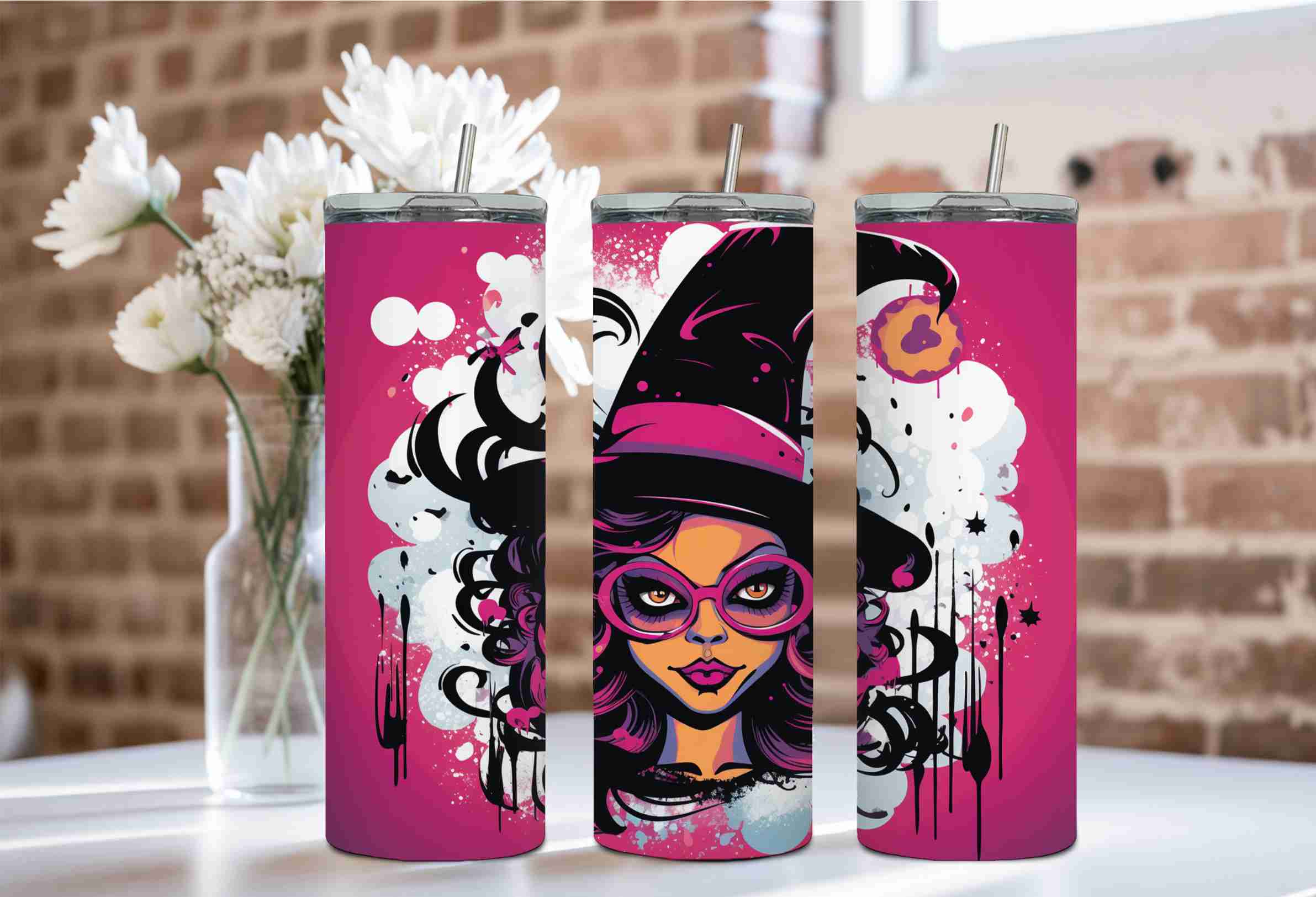 Modern Witch Full Color Skinny Tumbler Wrap