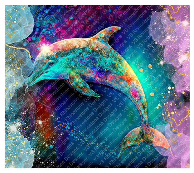 Mystic Dolphin Full Color Skinny Tumbler Wrap 30oz