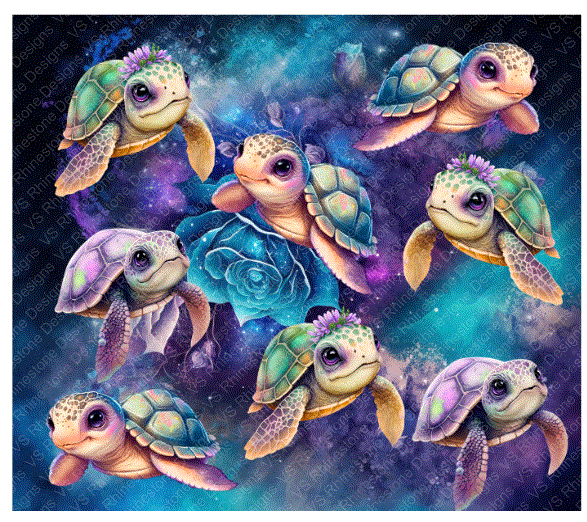 Mystic Turtles HOLOGRAPHC Full Color Skinny Tumbler Wrap