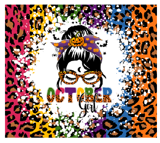 October Girl Full Color Skinny Tumbler Wrap