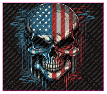 Patriotic Skull Full Color Skinny Tumbler Wrap