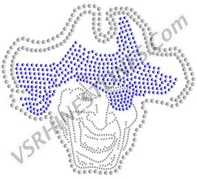Pirate Head Large Sequin - Royal Blue