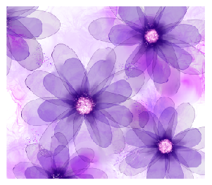Purple Ink Flowers CLEAR CAST Skinny Tumbler Wrap 20oz