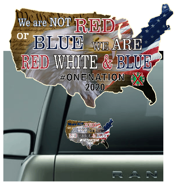 Red White and Blue Car Sticker