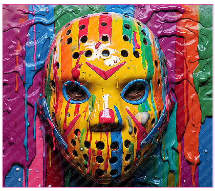 3D Rainbow Mask Man Holographic Skinny Tumbler Wrap
