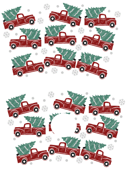 Red Truck Christmas Tree Cold Cup Wrap