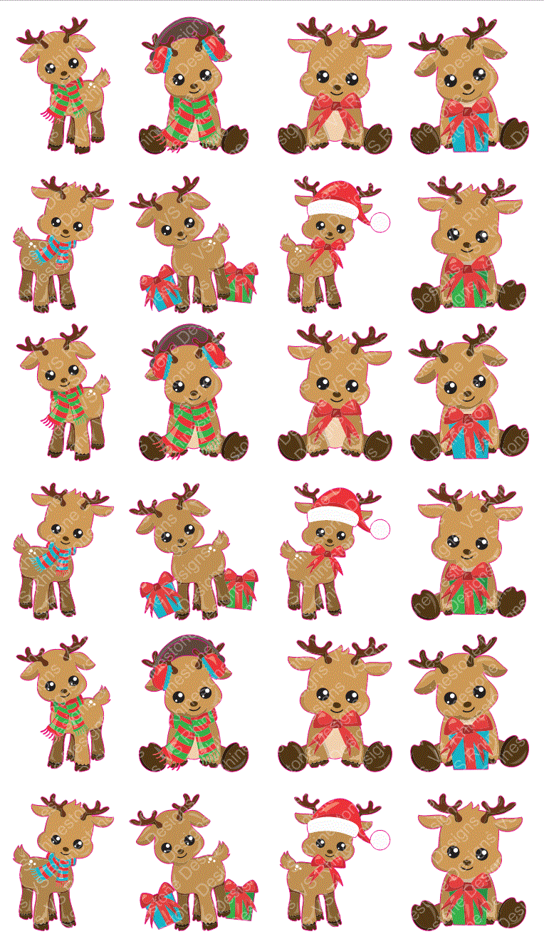 Reindeer Packaging Stickers 24 ct