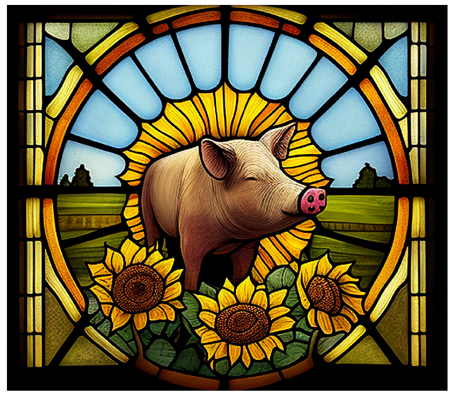 Stained Glass Pig Full Color Skinny Tumbler Wrap