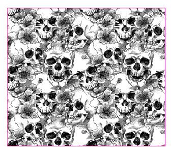Skull Flowers B&W CLEAR CAST Skinny Tumbler Wrap 30oz
