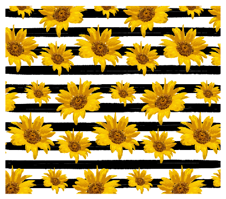 Black Stripe Sunflower Skinny Tumbler Wrap
