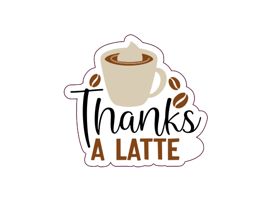 Thanks A Latte Packaging Sticker