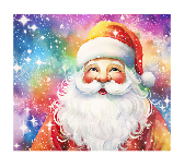Watercolor Santa Full Color Skinny Tumbler Wrap