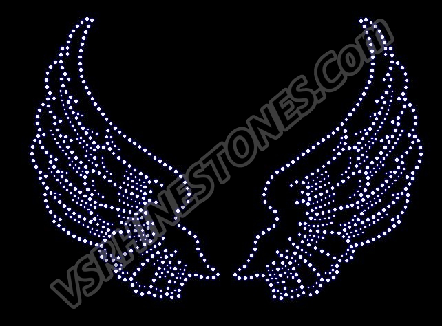Angel Wings Rhinestone Transfer - Large