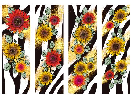 Zebra Flowers HOLOGRAPHIC Collection - 4 piece