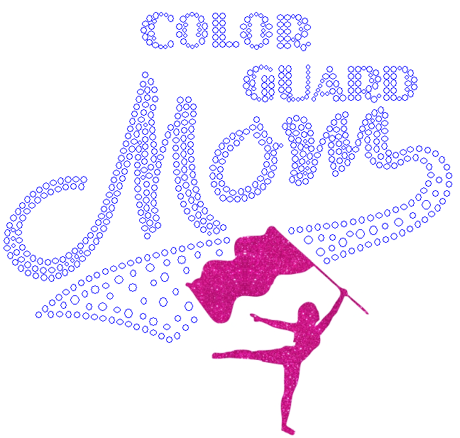 Color Guard Mom C Rhinestone Iron on Transfer Hot Fix Bling Sports School