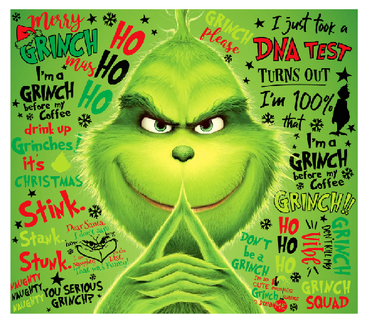 Grouch Please Full Color Skinny Tumbler Wrap