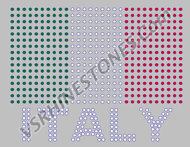 Italy Flag Rhinestone Transfer