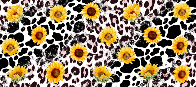 Sunflower Leopard Sublimation Mug Wrap