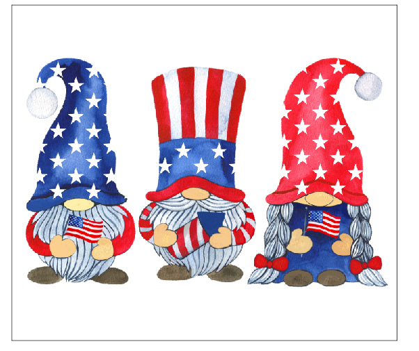 Patriotic Gnomes Full Color Skinny Tumbler Wrap