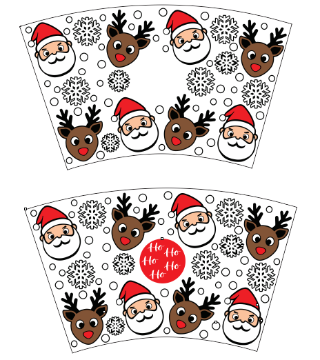 Rudolph and Santa Cold Cup Wrap