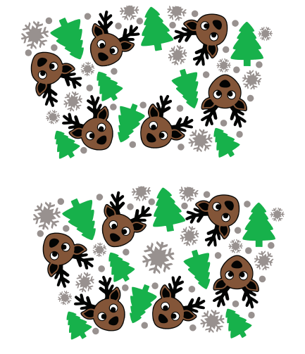 Rudolph and Trees Cold Cup Wrap