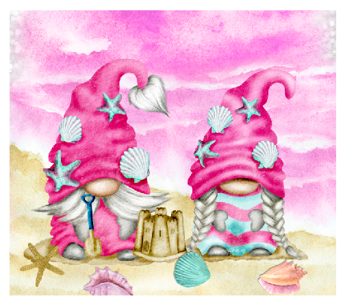 Seashell Gnomies Pink Skinny Tumbler Wrap